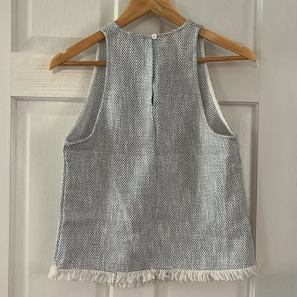 DREW By Anthropologie Tweed Fringe Top - Picture 4 of 4